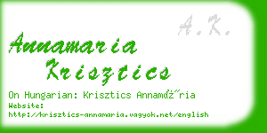 annamaria krisztics business card